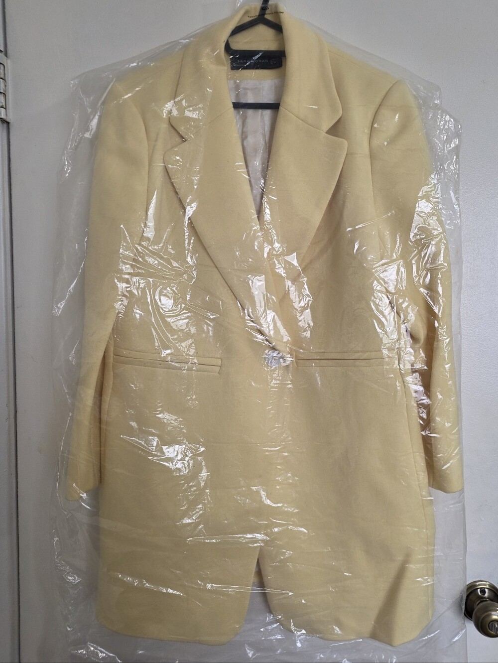 ZARA Pale Yellow Single-Button Tailored Blazer